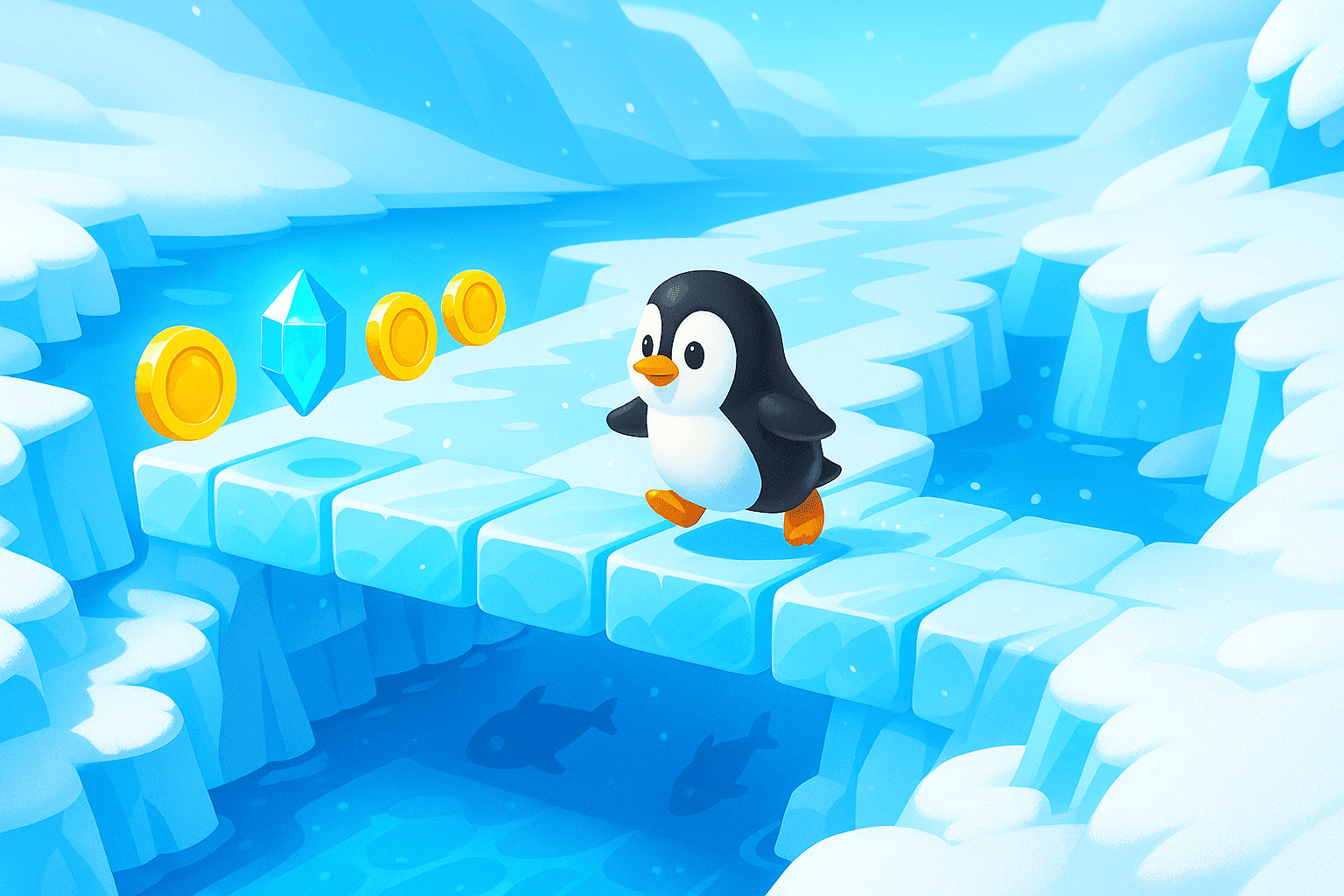 Penguin Rush en 1win Chile